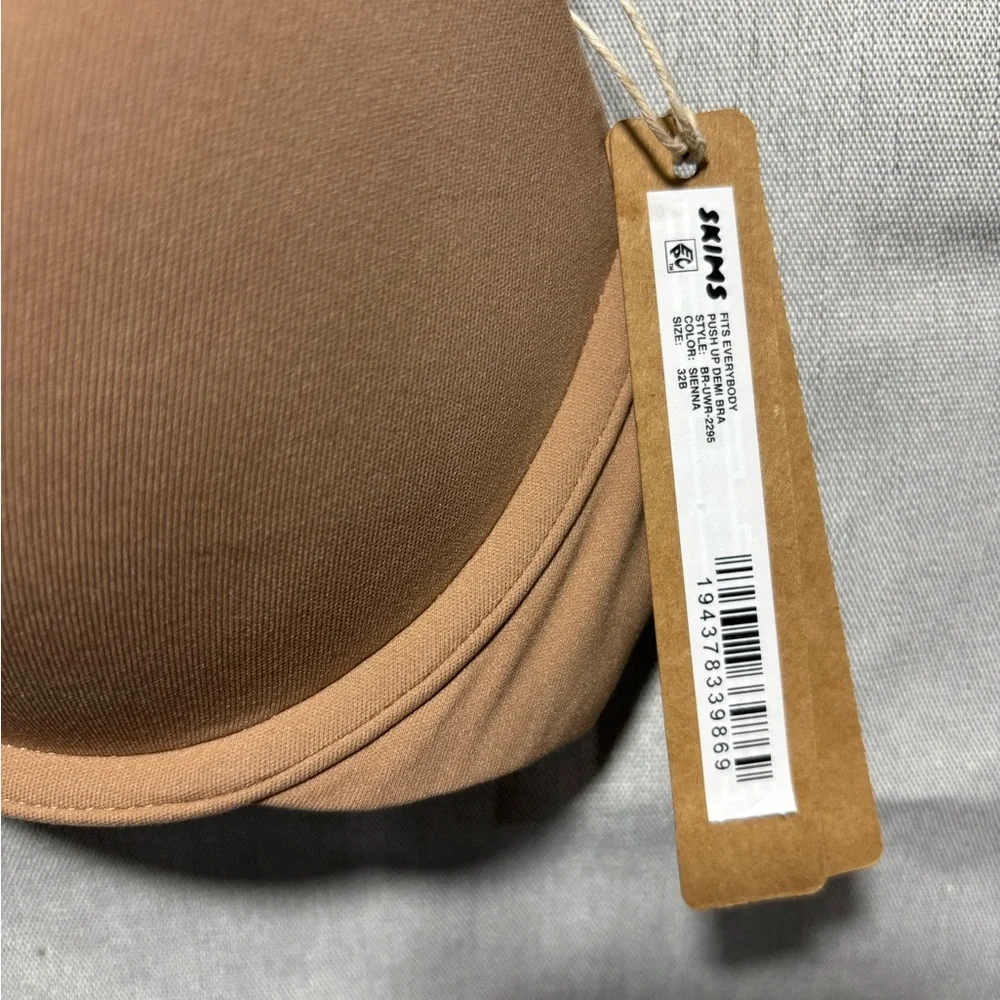 SKIMS Fits Everybody Push Up Demi Sienna Nude Underwire Bra 32B - Picture 3 of 3